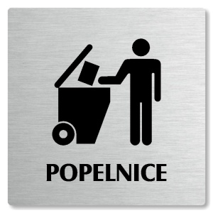 Popelnice, 80x80mm, stříbrná, Nevada